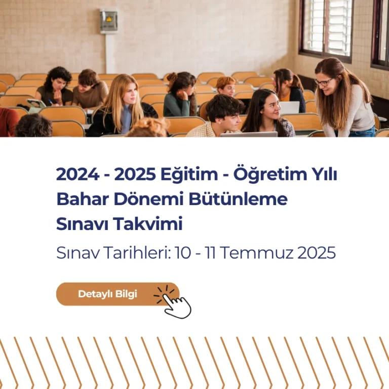 mob - 2024 - 2025 Eğitim - Öğretim Yılı Bahar Dönemi Bütünleme Sınavı Takvimi