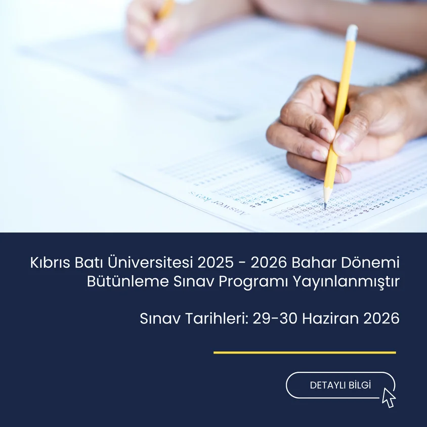 2025 – 2026 Bahar Dönemi Bütünleme Sınav Programı
