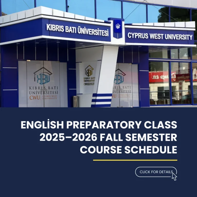 mobile English Preparatory Class 2025–2026 Fall Semester Course Schedule