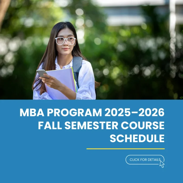 MBA Program 2025–2026 Fall Semester Course Schedule