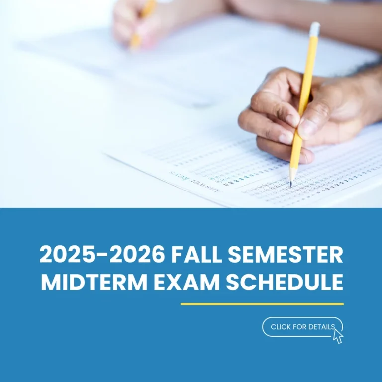 mobile 2025-2026 Fall Semester MIdterm Exam Schedule
