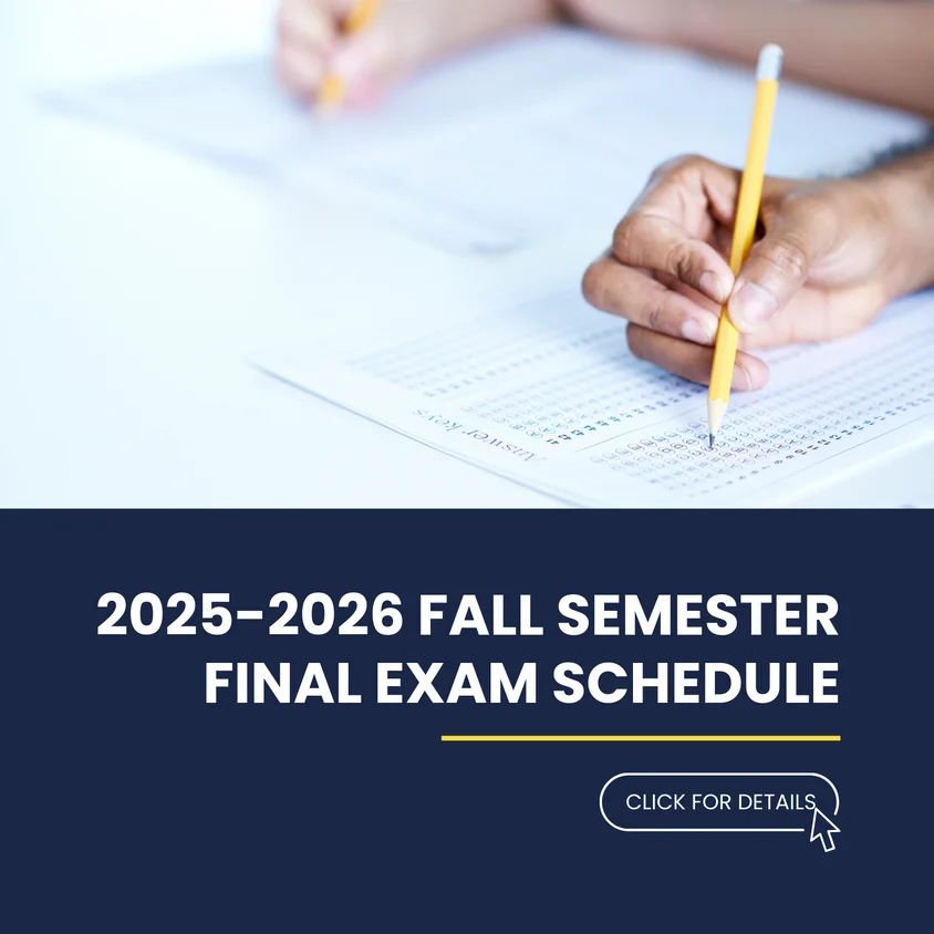 mobile - 2025-2026 Fall semester fInal exam schedule