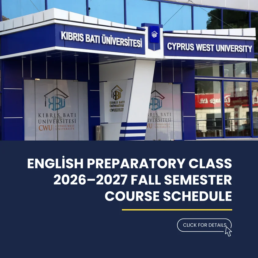 English Preparatory Class 2026–2027 Fall Semester Course Schedule