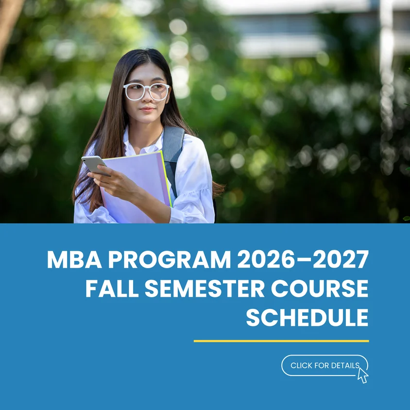 MBA Program 2026–2027 Fall Semester Course Schedule